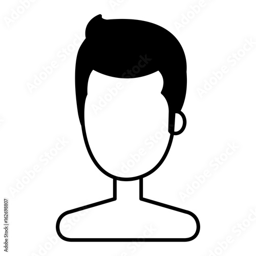 young man shirtless avatar character vector illustration design