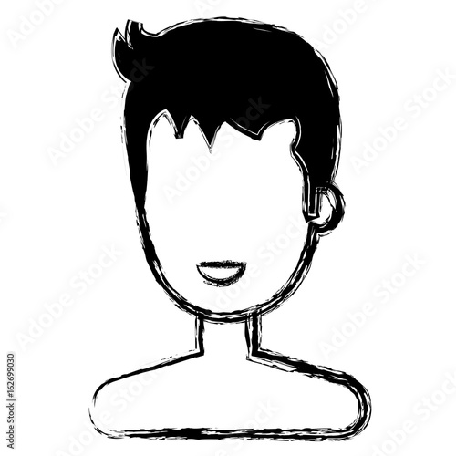 young man shirtless avatar character vector illustration design