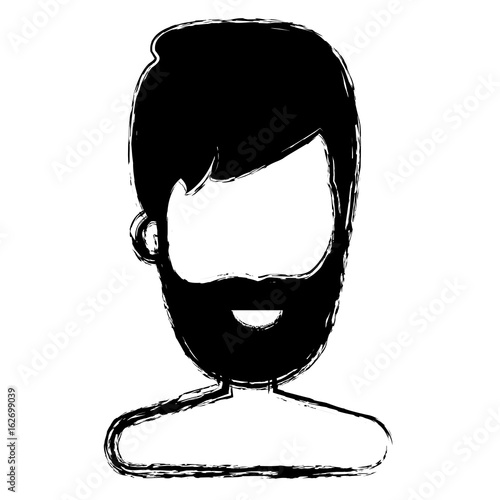young man shirtless avatar character vector illustration design