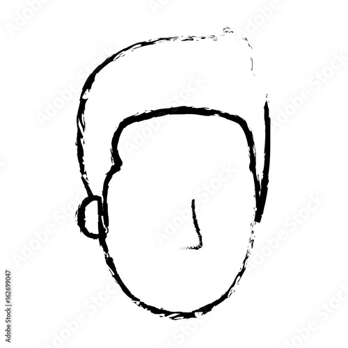 young man head avatar character vector illustration design