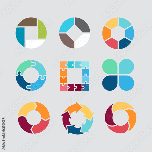 Business diagram infographics set chart 4 5