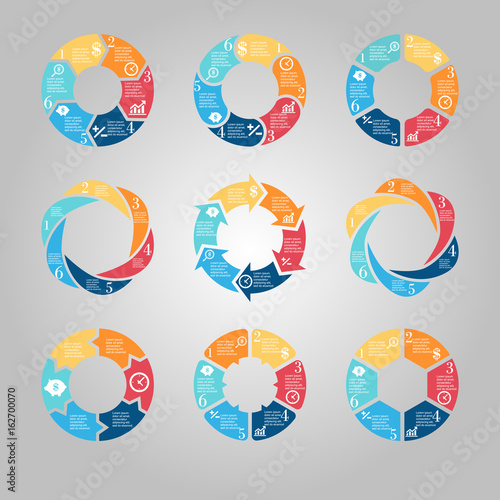 Business diagram infographics set chart 4 5