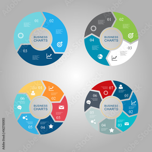 Business diagram infographics set chart 4 5