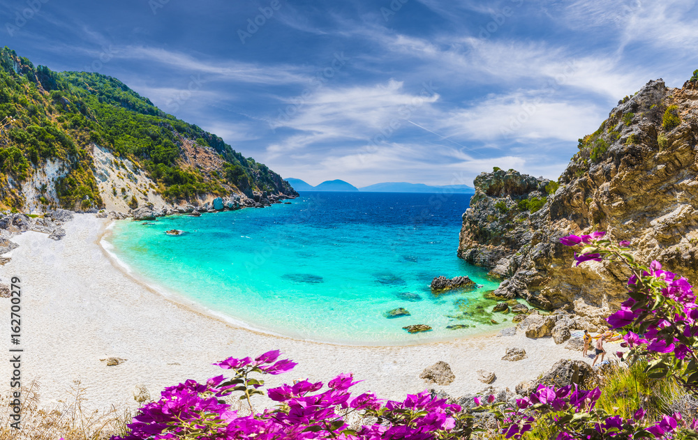 Agiofili beach on the Ionian sea, Lefkada island, Greece.