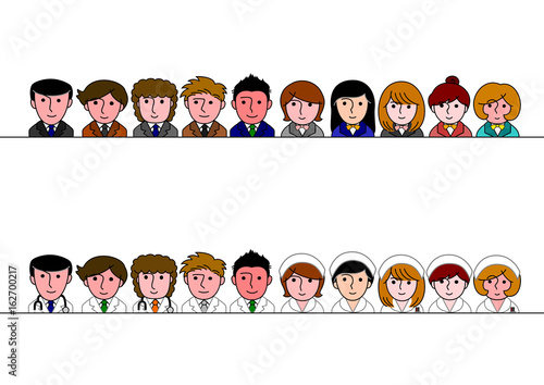 Wallpaper Mural businessmen and doctors upper body border set Torontodigital.ca