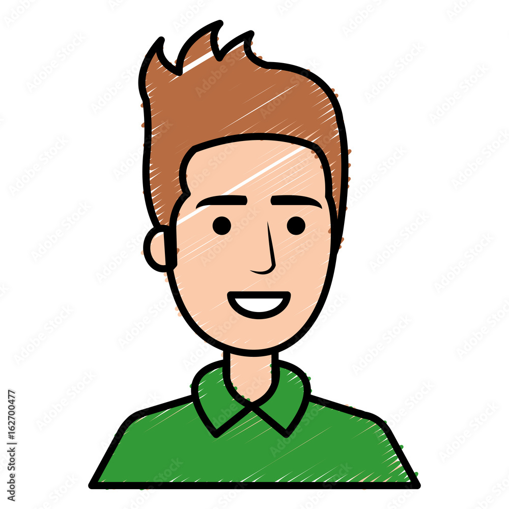 young man model avatar character vector illustration design