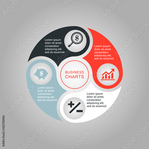 Business Diagram circle 2 3 4 5 6