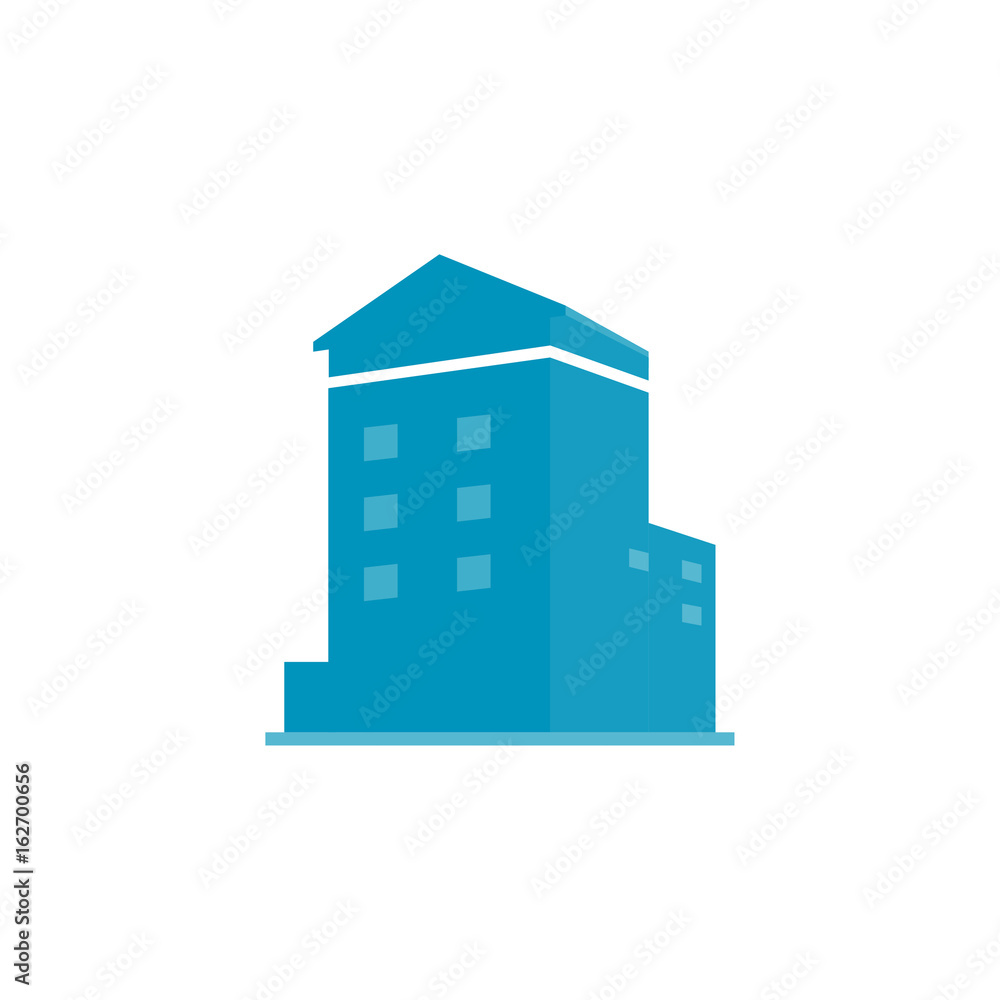 Fototapeta premium Modern building flat vector icon illustration.