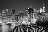 Manhattan skyline seen from Brooklyn at night, New York City, USA.