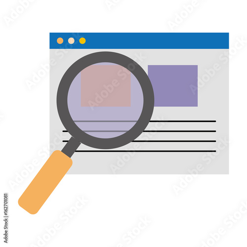 search magnifying glass with template vector illustration design