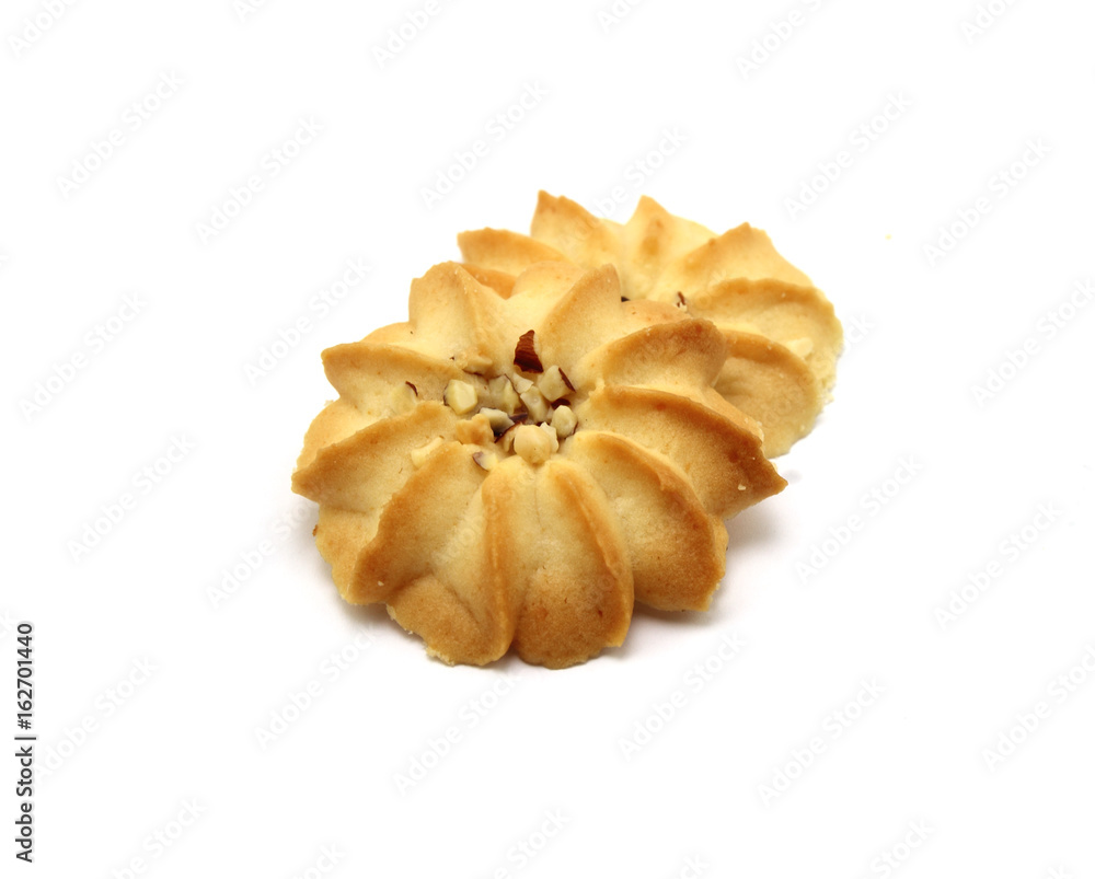 short pastry cookies isolated on white background short pastry cookies isolated on white background
