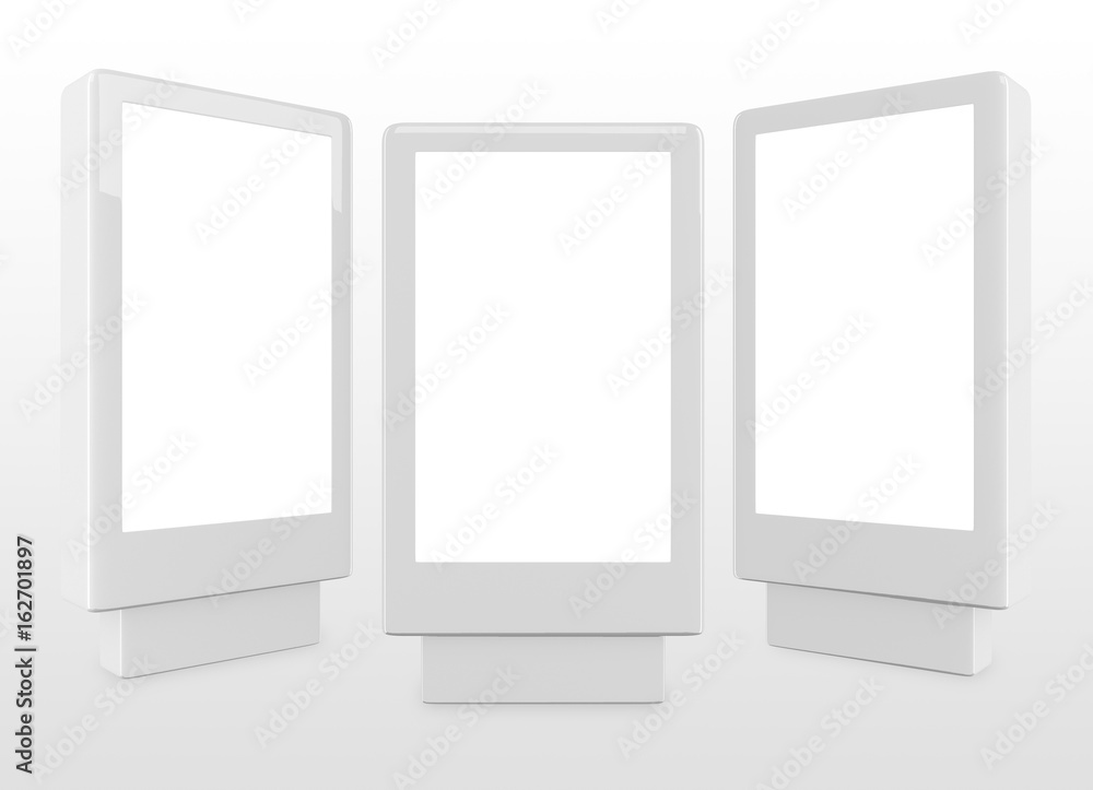3D rendering of Blank billboard (city advert) isolated on white background 3D rendering of Blank billboard (city advert) isolated on white background