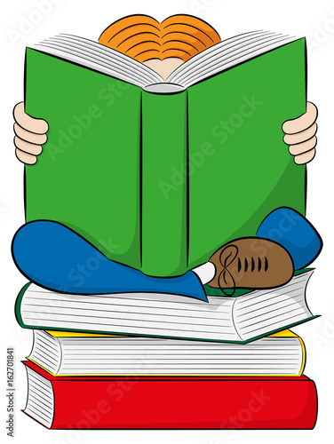 Kind liest ein spannendes Buch 
