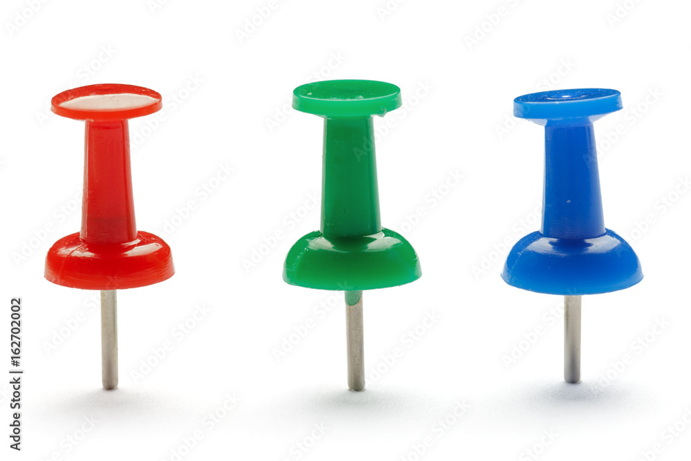 Push pins isolated on white background. Push pins isolated on white background.