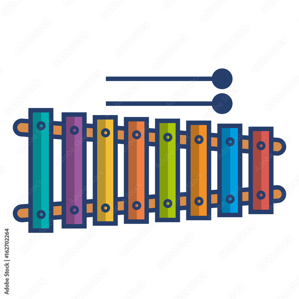 xylophone instrument musical icon vector illustration design