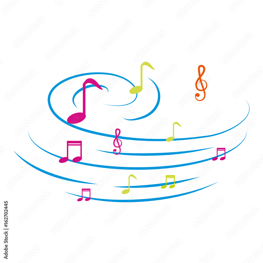 Naklejka premium music notes pattern background vector illustration design