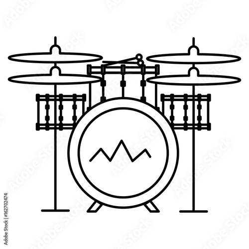 battery drums musical instrument vector illustration design