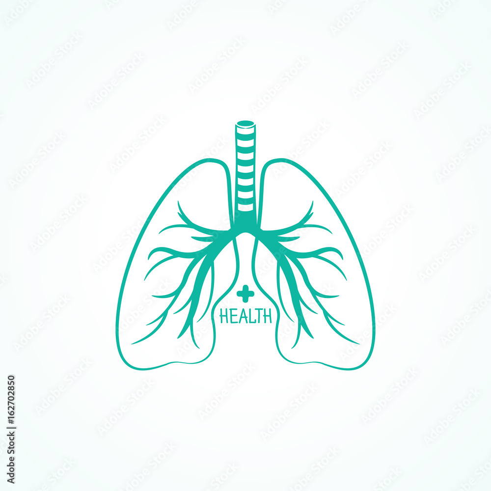 Human lungs symbol