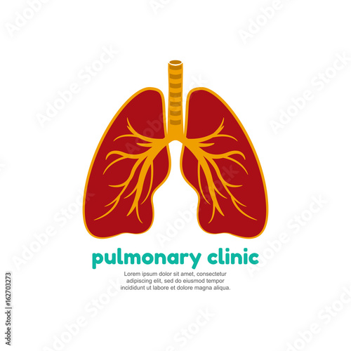 Template logo for human lungs. Pulmonary clinic