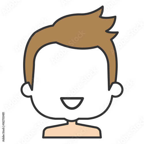 cute boy shirtless avatar character vector illustration design