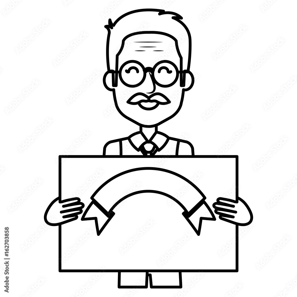 cute grandfather with card avatar character vector illustration design cute grandfather with card avatar character vector illustration design