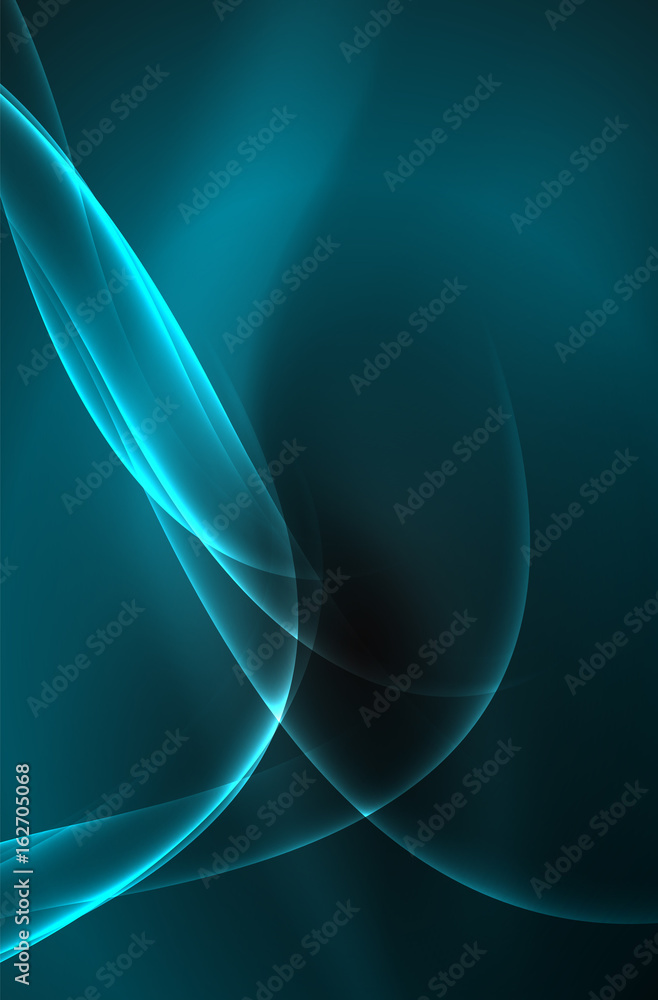 Obraz premium Vector glowing wave, smoke