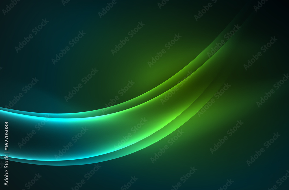 Obraz premium Vector glowing wave, smoke