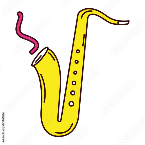 Saxophone musical instrument icon vector illustration design