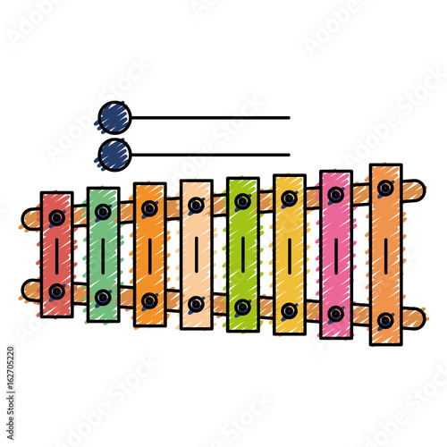 xylophone instrument musical icon vector illustration design