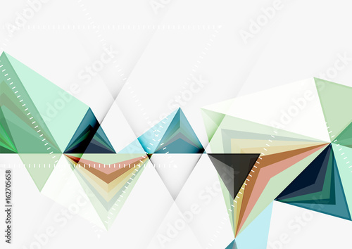 Triangular low poly vector a4 size geometric abstract template