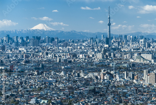 東京スカイツリーと富士山