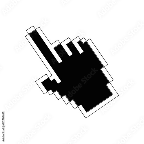 hand cursor icon over white background vector illustration