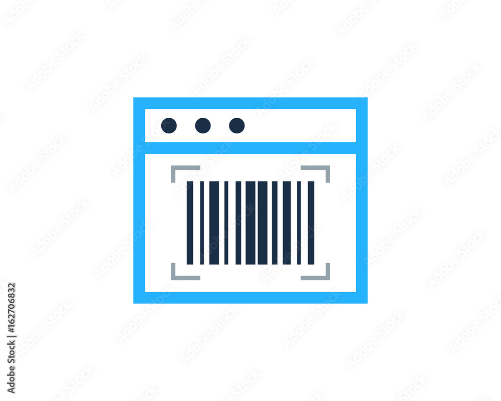 Web Barcode Icon Logo Design Element