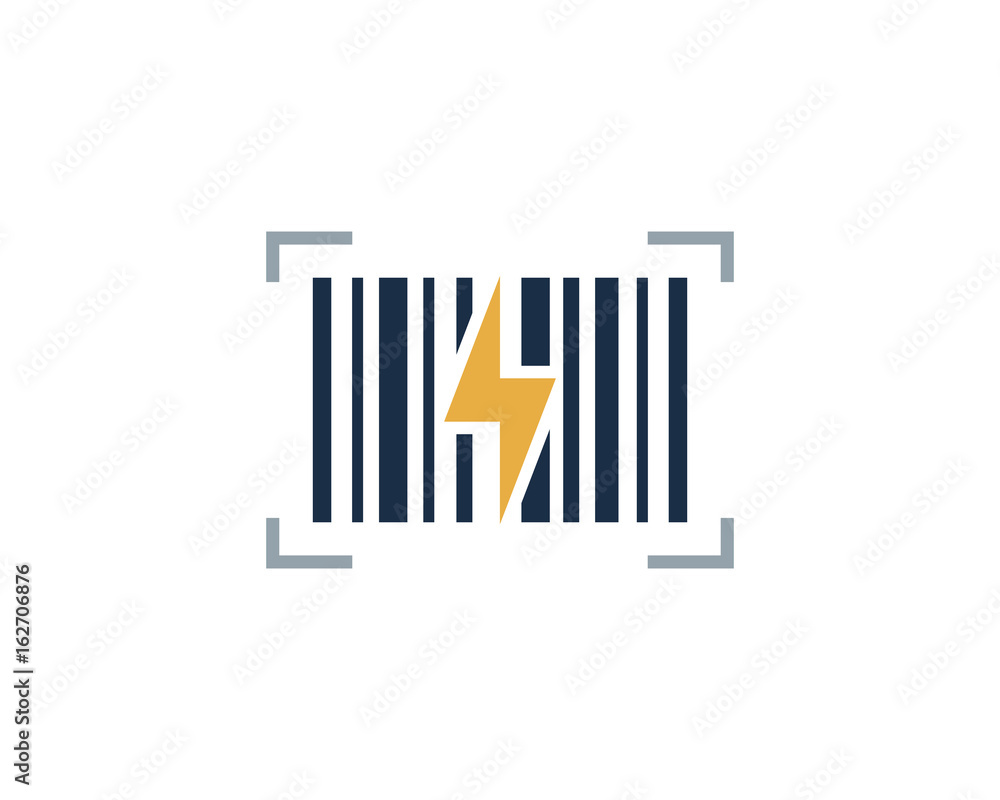 Power Barcode Icon Logo Design Element Power Barcode Icon Logo Design Element