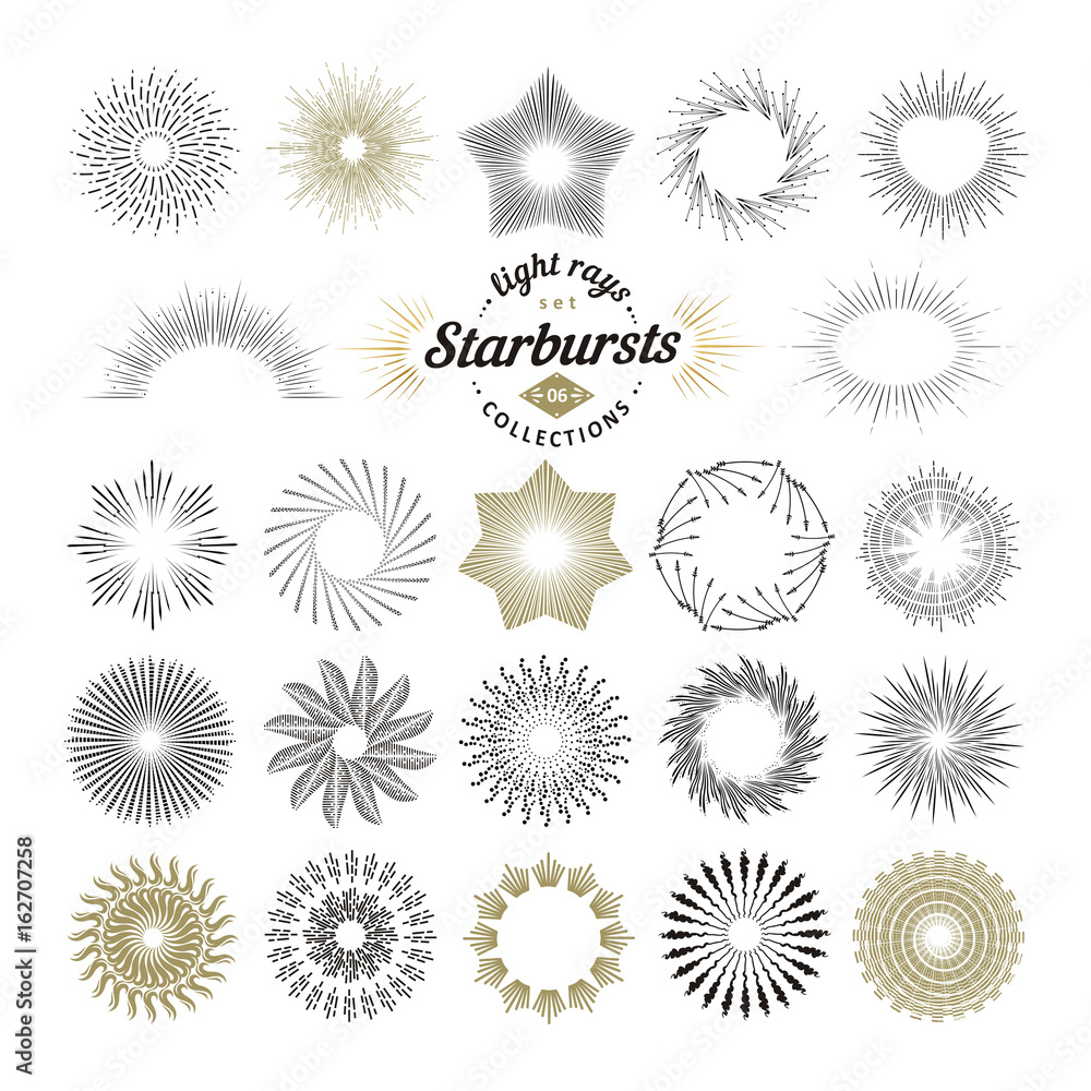 Obraz premium Rays and starburst design elements