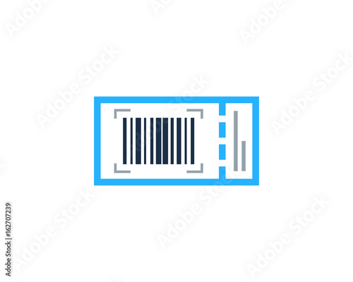 Barcode Ticket Icon Logo Design Element