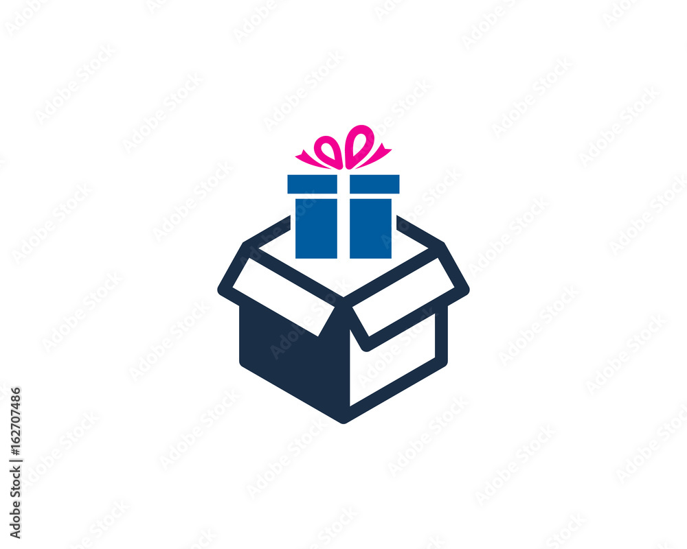 Obraz premium Box Gift Icon Logo Design Element