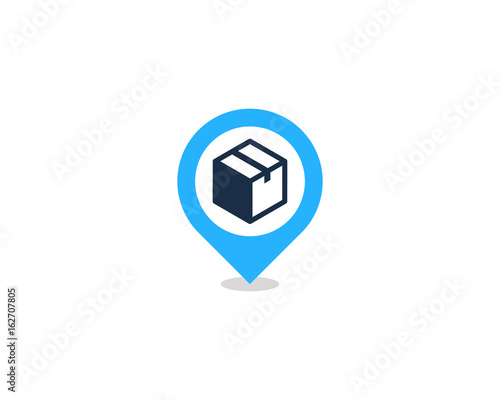 Pin Box Icon Logo Design Element