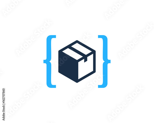 Code Box Icon Logo Design Element