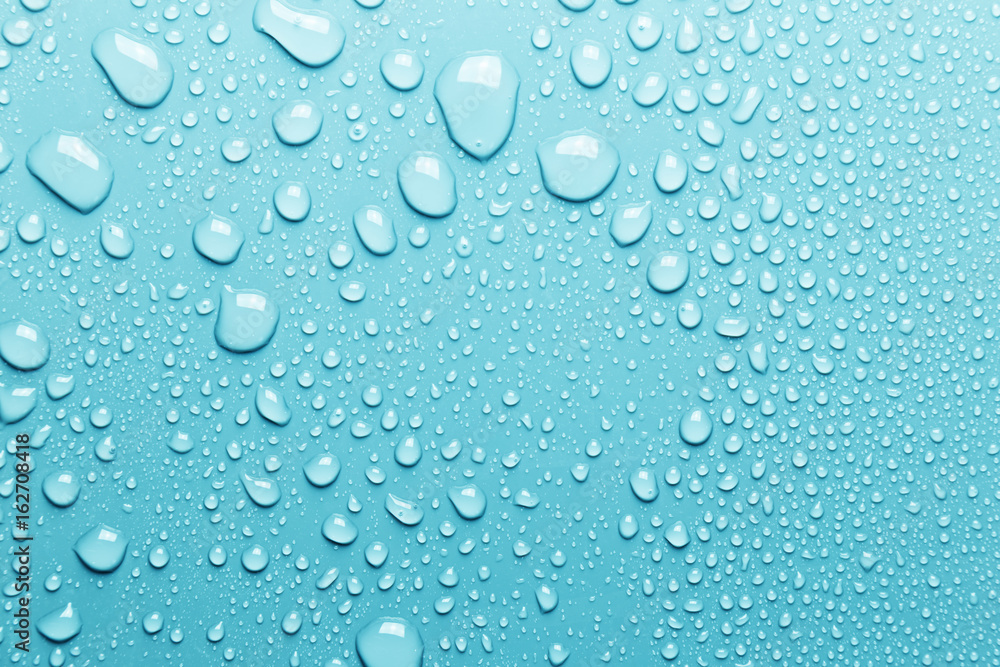 Water drops on blue background Water drops on blue background