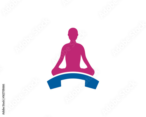 Yoga Call Icon Logo Design Element