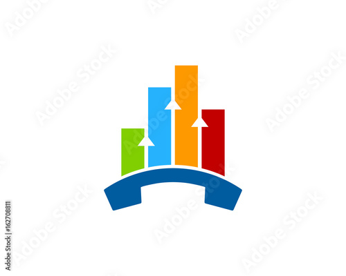Stat Call Icon Logo Design Element