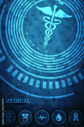 2d illustration caduceus medical symbol
