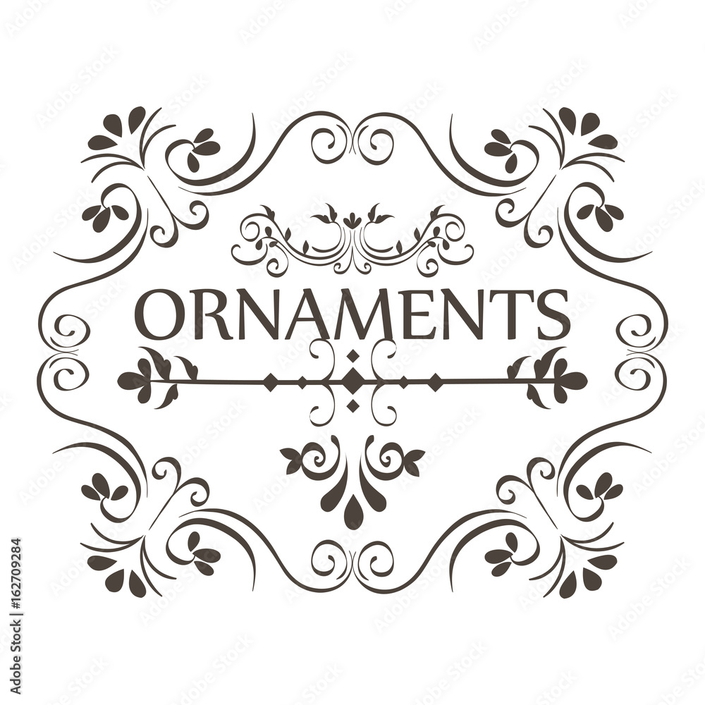 Ornaments sign with beautiful borders and frame over white background vector illustration Ornaments sign with beautiful borders and frame over white background vector illustration