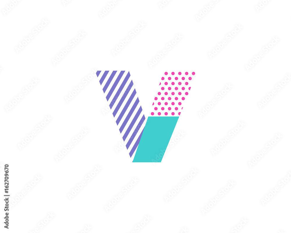 Obraz premium Geometric Abstract Shape Letter Icon Logo Design Element