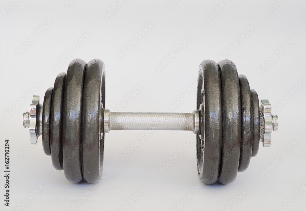 Fototapeta premium Fitness equipment and accessories with dumbbells.Fitness concept.