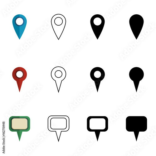 Vector Set of Different Map Markers.