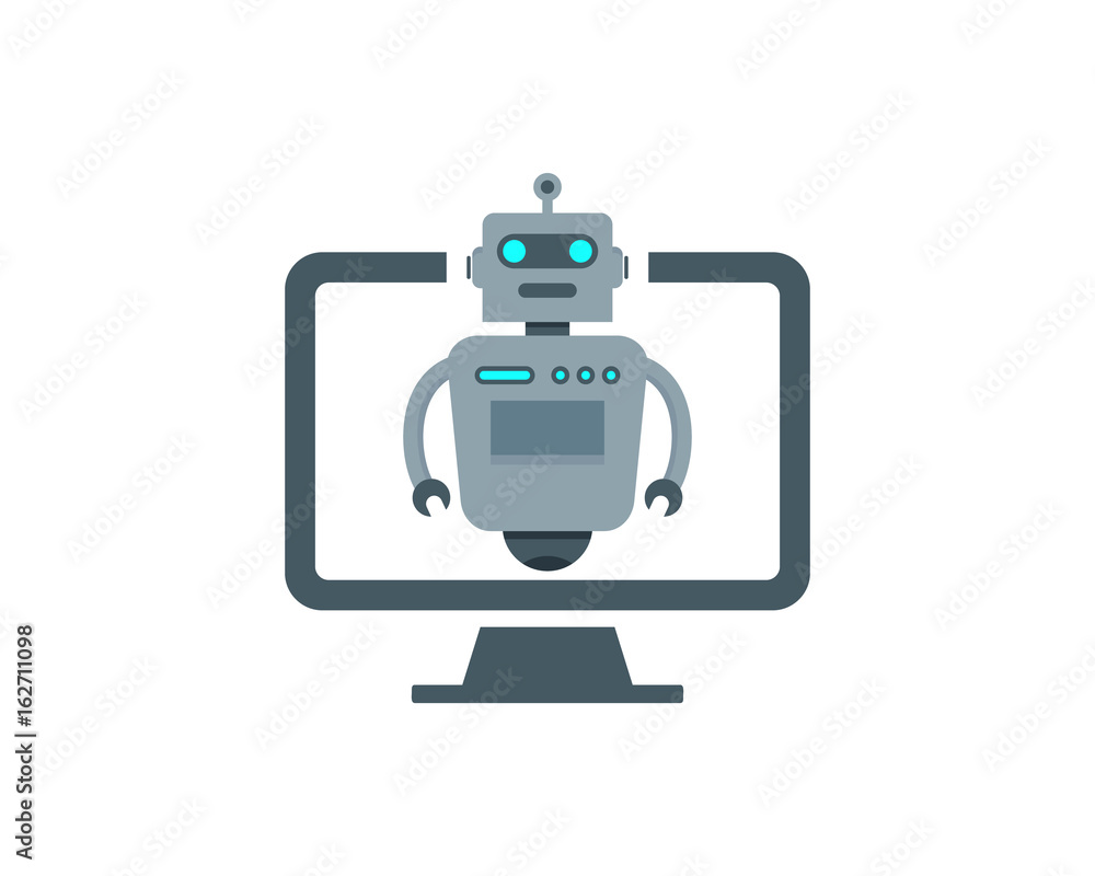 Robot Computer Icon Logo Design Element Robot Computer Icon Logo Design Element