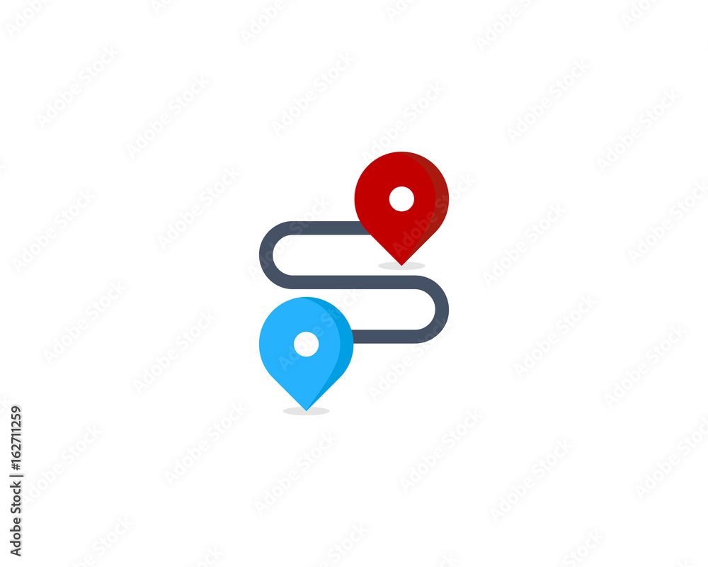 Route Icon Logo Design Element Route Icon Logo Design Element