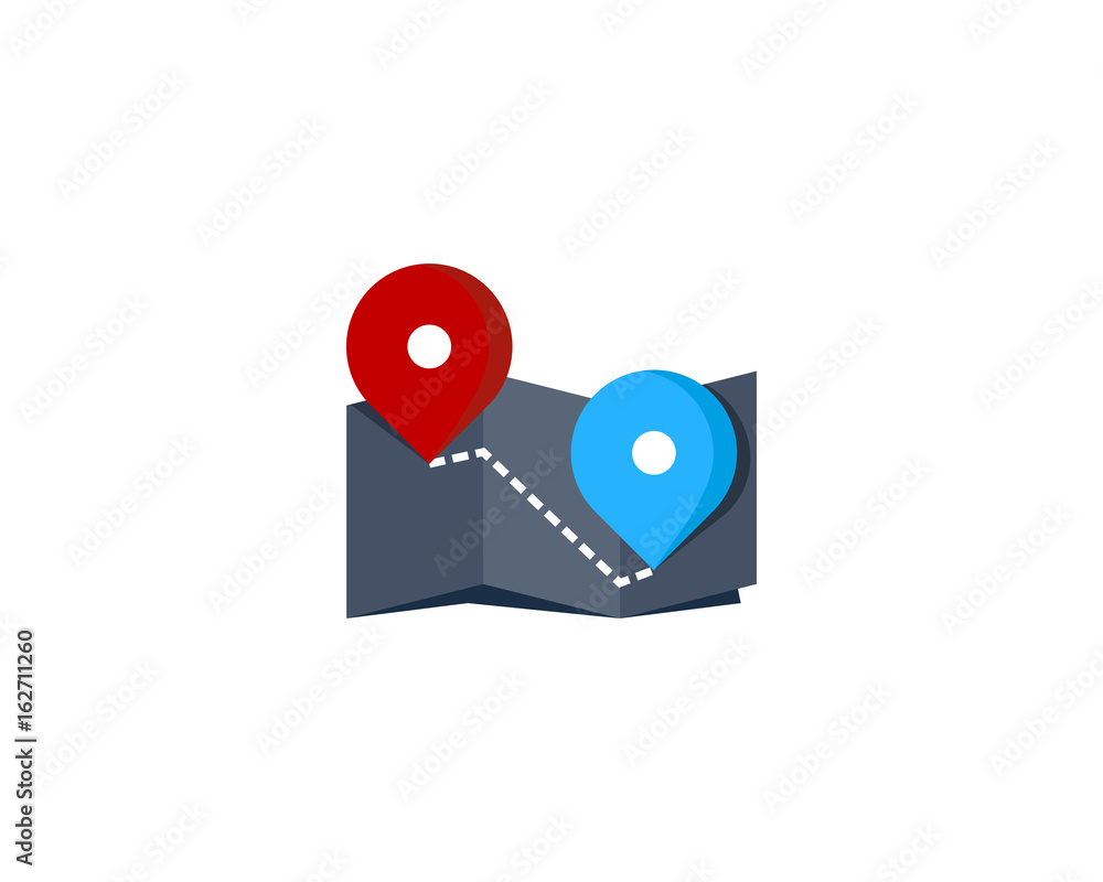 Route Map Icon Logo Design Element Route Map Icon Logo Design Element